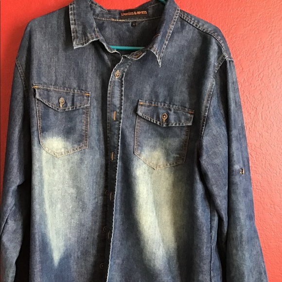 Denim & rivets button down, NWOT - Picture 2 of 6
